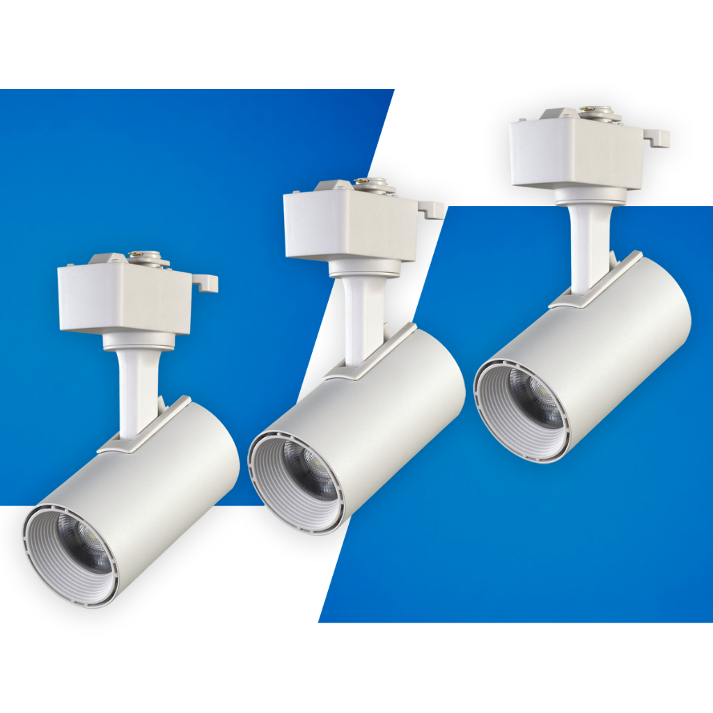 Kit 3 Luminária Spot Led Canhão Direcionado Para Trilho Eletrificado 5W 7W 12W 20W ou 30W 3000K/6500K Branco Seed