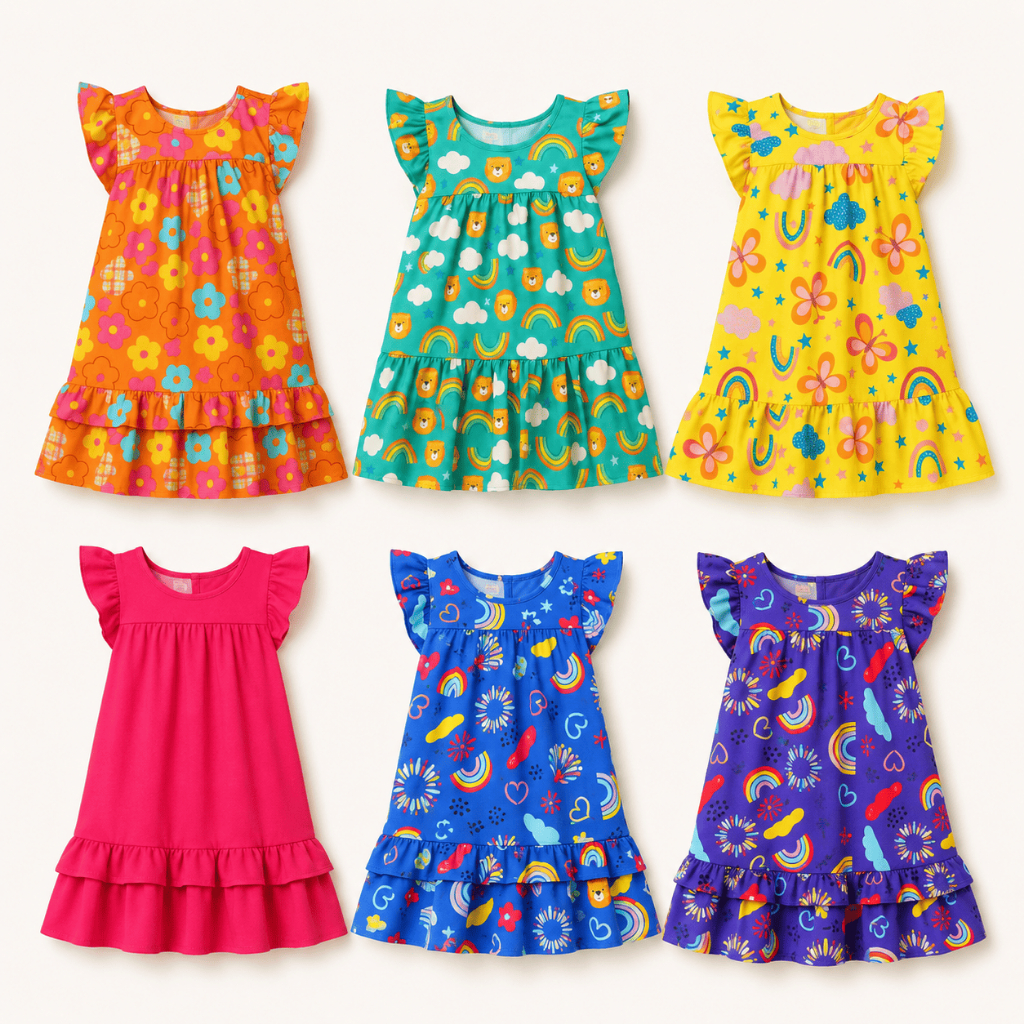 Vestido Lara Menina Modinha 01 a 14 Infantil e Juvenil Diversas Estampas