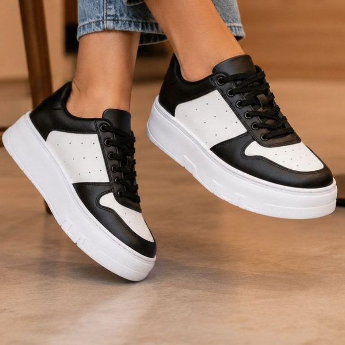 Tênis Feminino Casual Blogueira Versátil Tendência Blogueira Sola Alta Sola Caixa