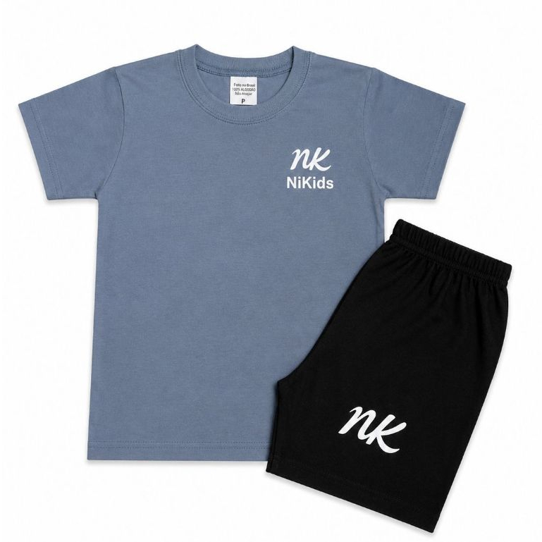Conjunto Masculino Infantil Kit 2 Peças Camisa Bermuda Verão Lançamento