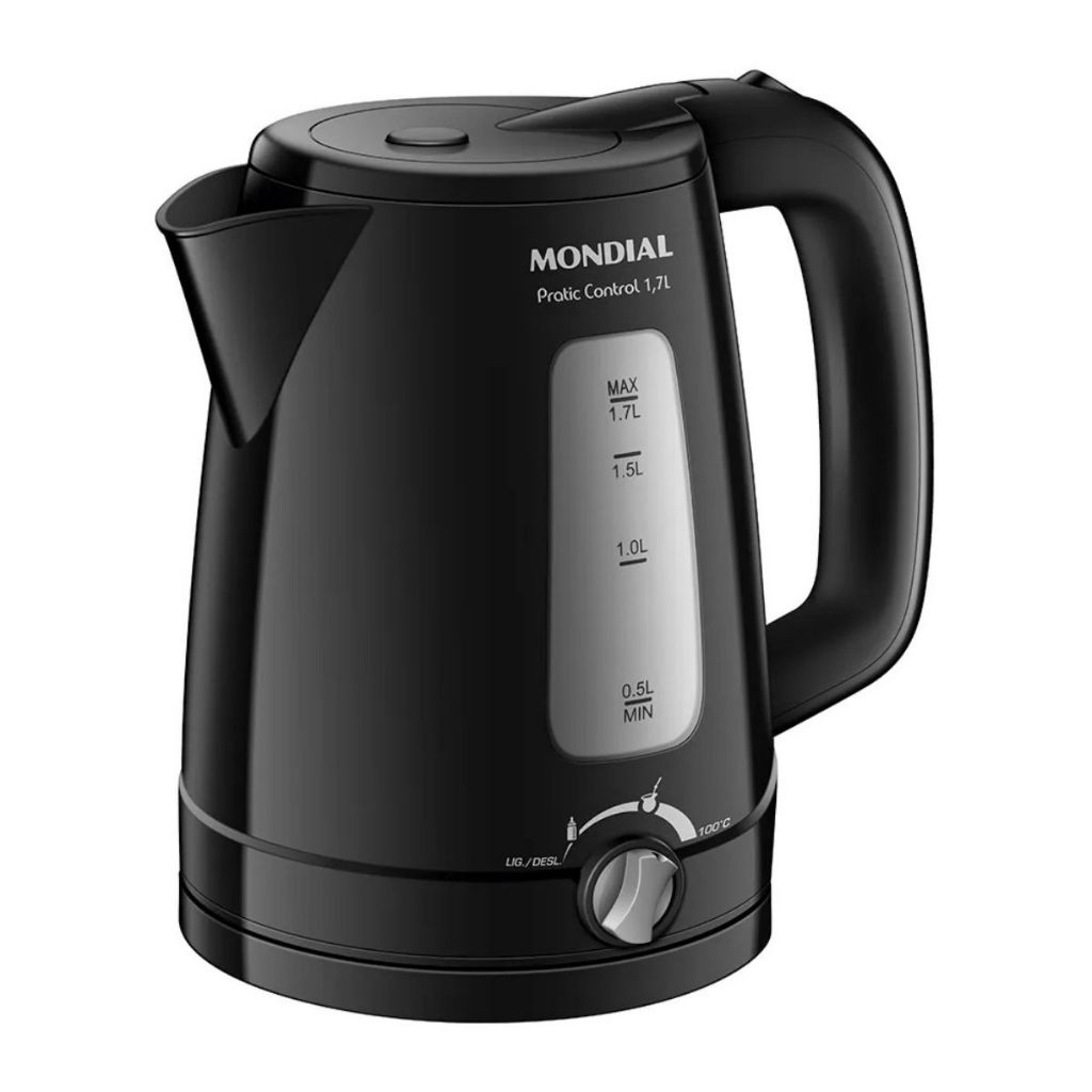 Chaleira Elétrica Pratic Control 1,7L Mondial CE-17-BC Filtro Removível
