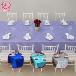 Toalha de Mesa Luxuosa Tecido Jacquard Grosso 8 Lugares 2,50 x 1,40 Decoração Mesa Retangular