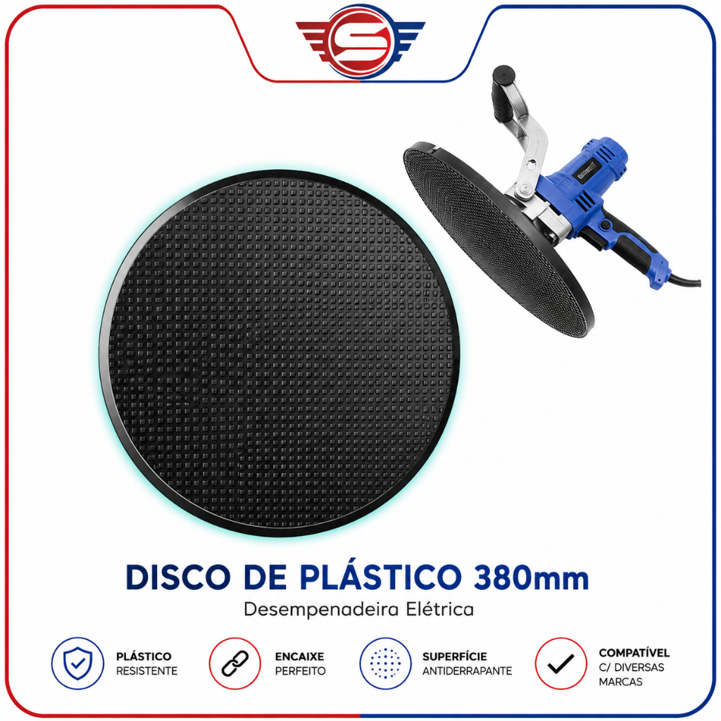 Disco De Plástico 380mm Desempenadeira Elétrica P/ Menegotti Cortg Vonder e outros