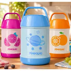 Pote Térmico Infantil Bebe Mantém 6 Horas Quente ou Frio 450ML Hermético