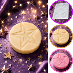 FORMA SIMPLES SABONETE ESTRELA CÓD.:1042(J1) EM ACETATO BWB PARA BOMBOM, DOCES DE CHOCOLATE E CONFEITARIA PÁSCOA.(CHOCO)