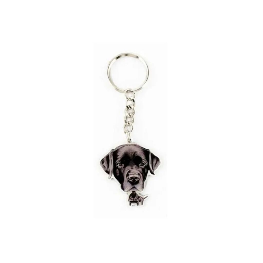 Chaveiro de Metal Heads Cachorro Raça Labrador Preto