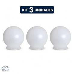 Kit 3 Globo Bolinha 15cm Boca 10cm PVC Para Ventilador Teto