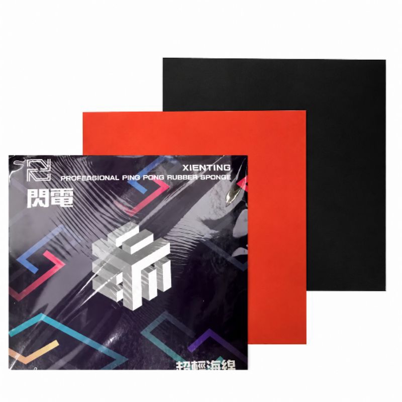 Kit 2 borrachas tênis de mesa profissional aprovada pela ITTF vermelha e preta