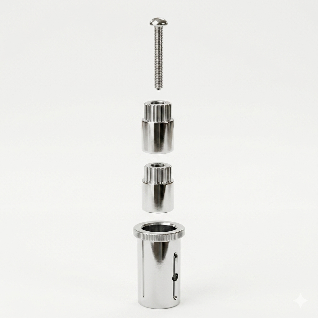 Prolongador Para Registros DECA 16 Estrias Cromado - Aumenta O Registro Em 2CM