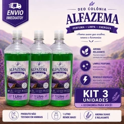 Alfazema Deo Colônia 1 litro - Kit com 3 unidades (3 litros)