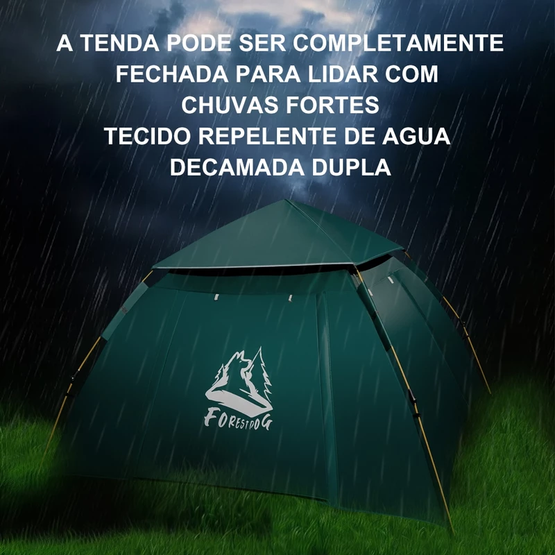 Barraca de Camping Automática para 3-4 Pessoas 215x215x145cm — foto 3
