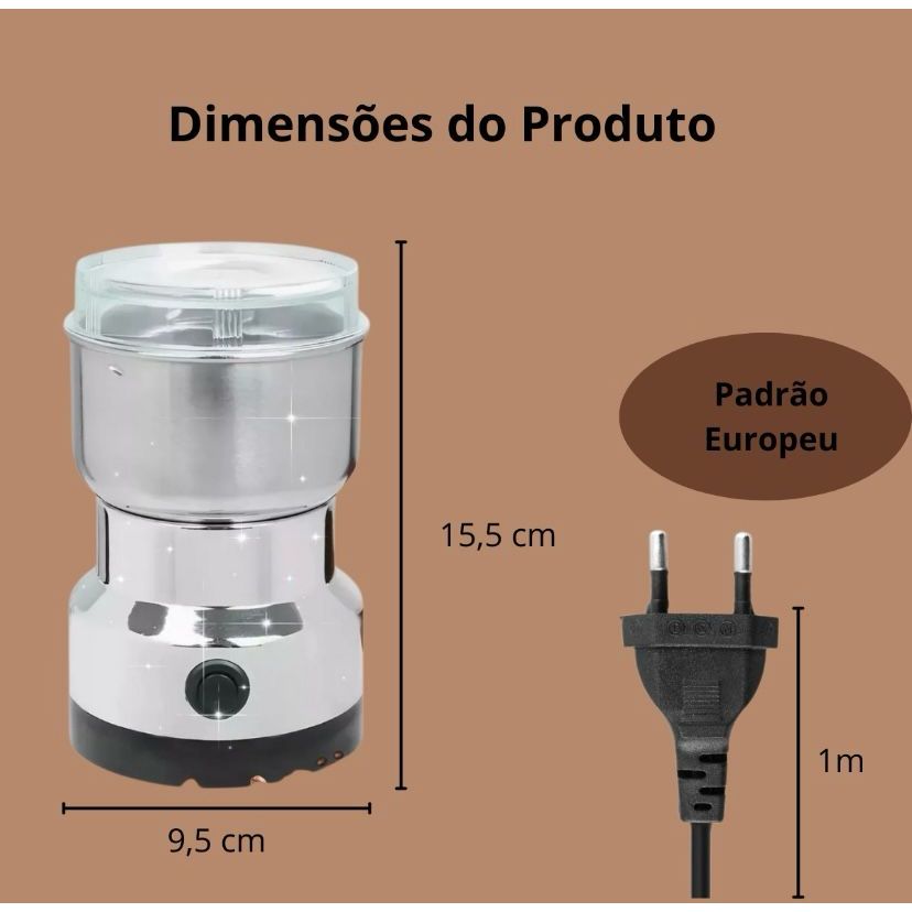 Moedor Triturador De Café Grãos Elétrico Sementes 110v