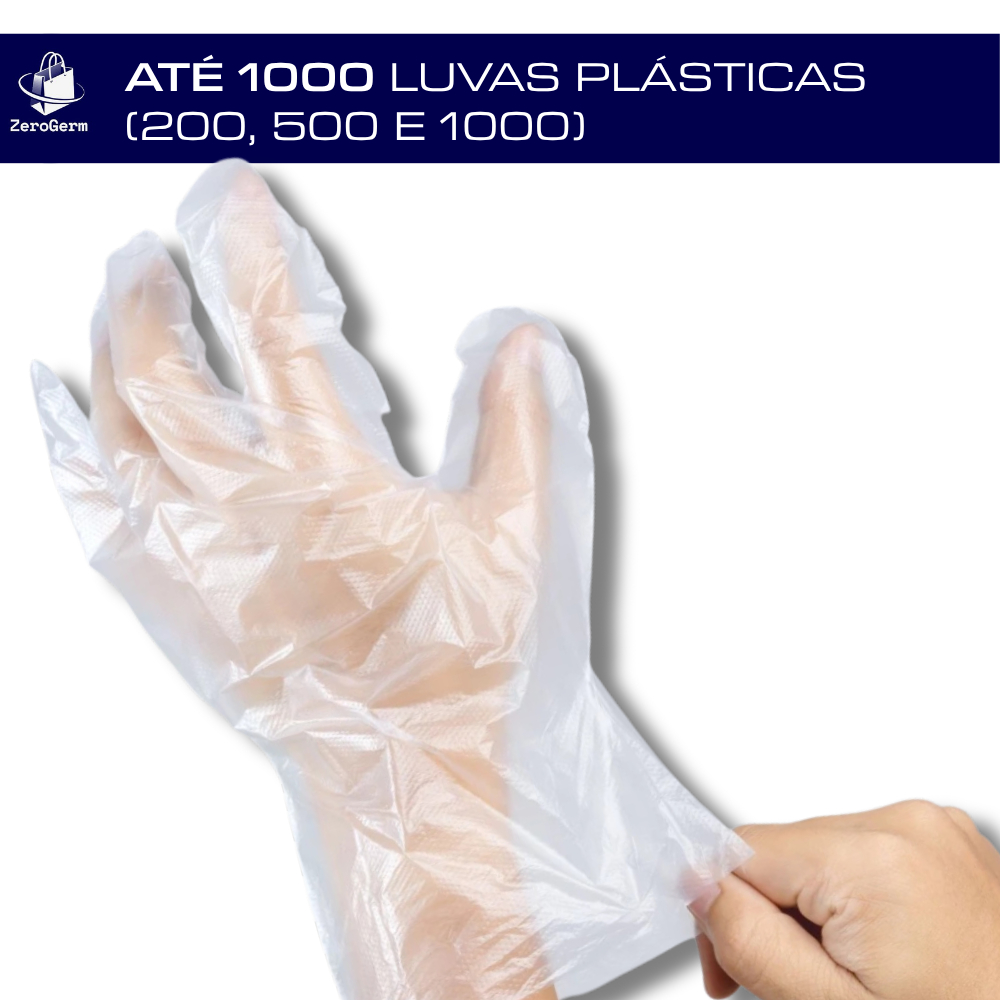 KIT até 1000 Luva Plástica Descartável | 200, 500 e 1000 Unidades