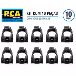 Kit com 10 Unidades de Abraçadeira PVC Tipo Click - PRETA - SELECIONAR TAMANHO DESEJADO