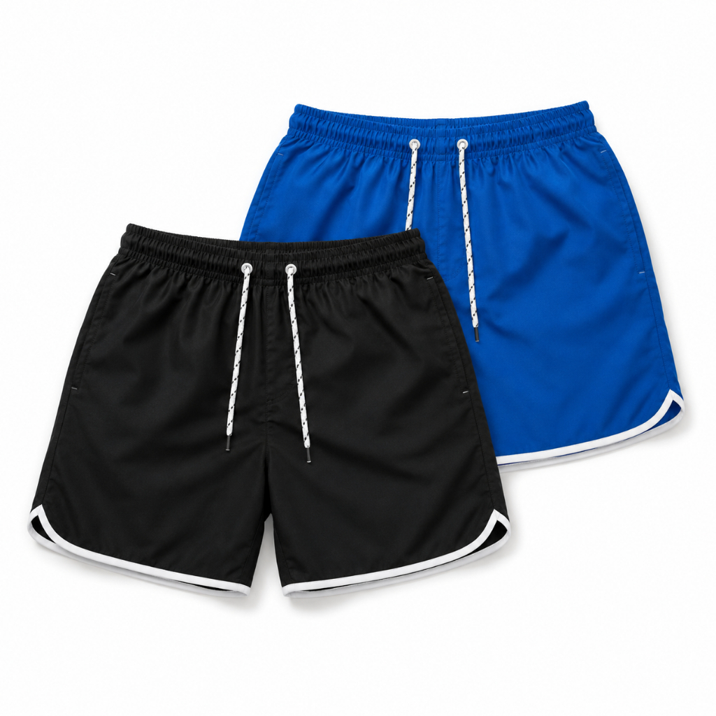 kit 2 Bermuda masculina roupa Short preto academia masculino tactel elastano calção