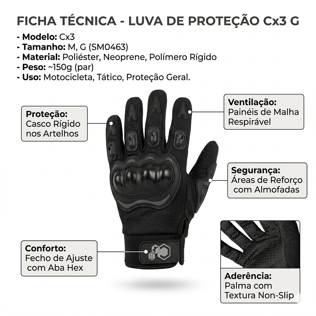 Luva Proteção Sport Moboy Motoqueiro Par + Touca Ninja Balaclava Frio — imagem 2 de 2