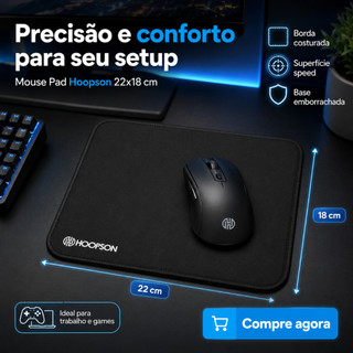 Mouse Pad Gamer Escritório Antiderrapante Tecido Precisão com Borda Costurada e Alta Dura…