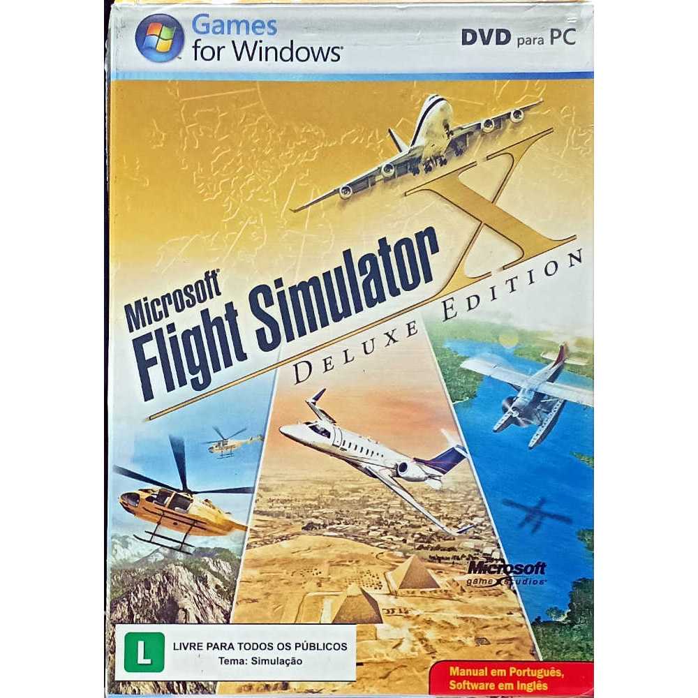 Microsoft Flight Simulator X Deluxe Edition para Windows em CD Rom (usado)