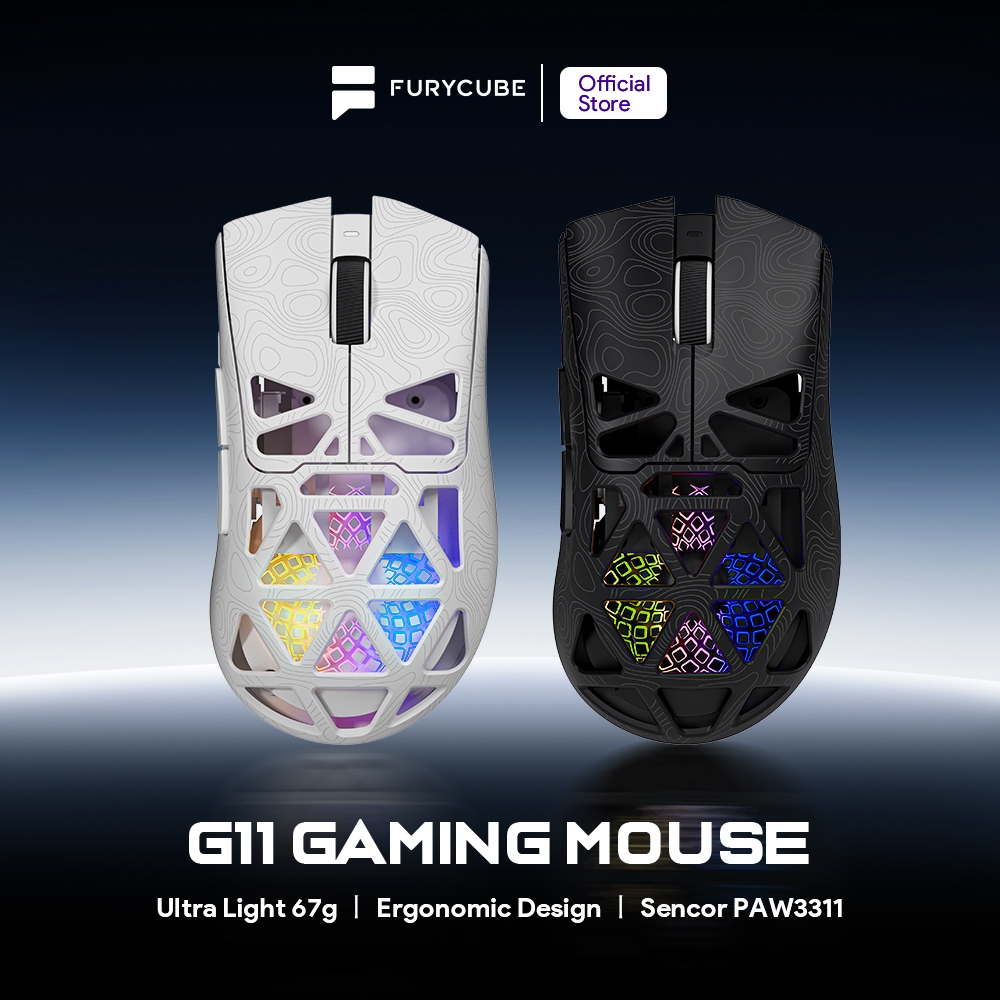MOUSE Gamer Sem Fio G11 BT 2.4G USB RGB 22000DPI 1khz software 400mah Ergonomic Baixa latência 67g notebook PC Win Mac