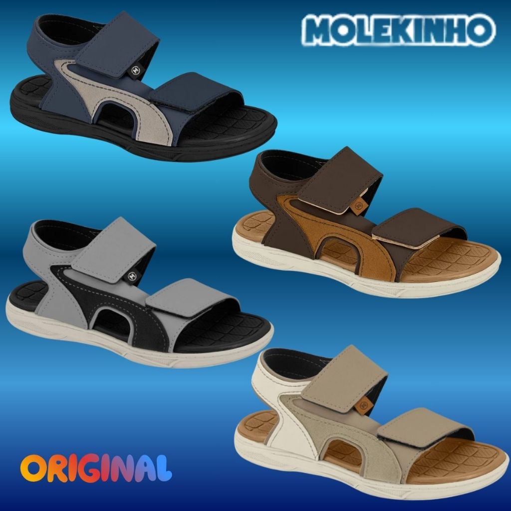 Sandália Molekinho Infantil Menino Calce Fácil Ortopédica Antiderrapante | Original Molekinho !