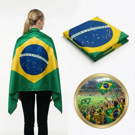 Bandeira do Brasil 1.45x0.9 M Grande Copa do Mundo Jogos Seleção Torcida Resistente Premium