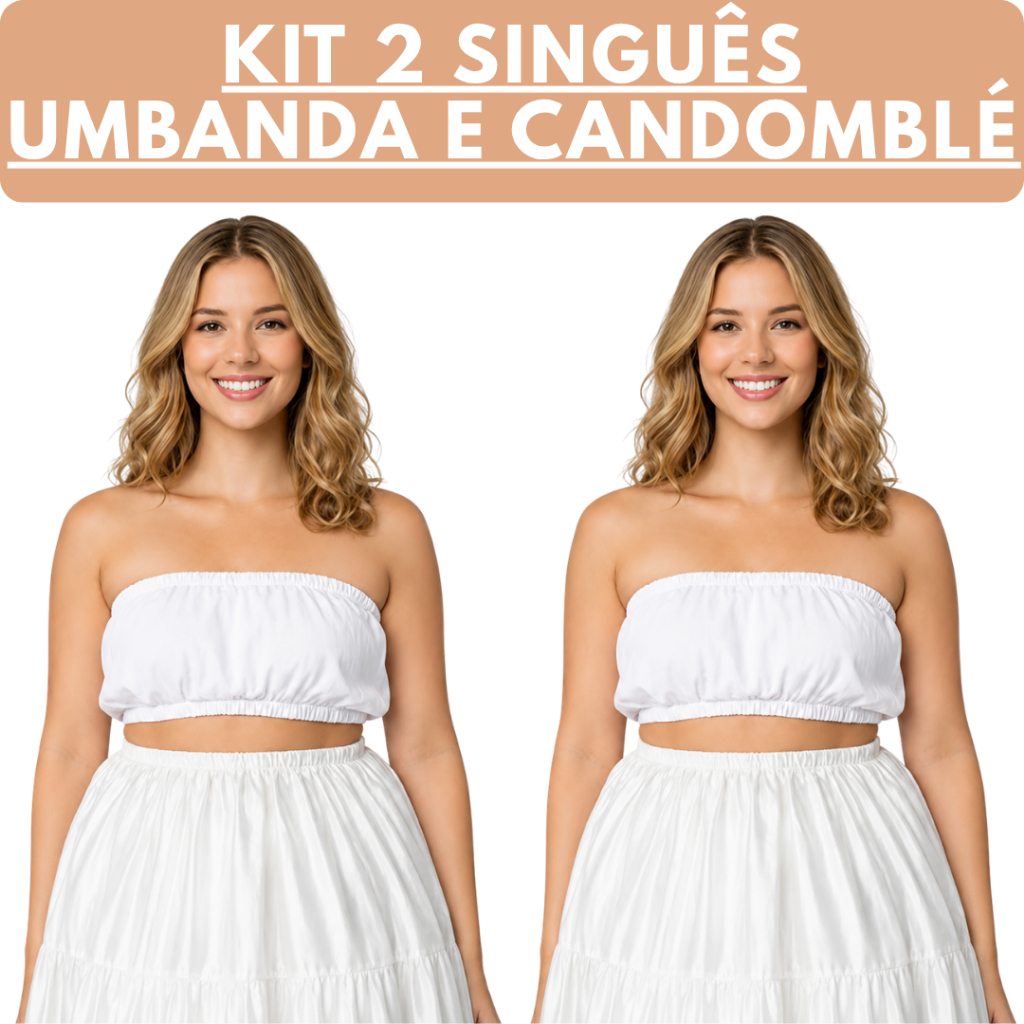 Kit 2 Singuê Bustiê Umbanda e Candomblé Premium Roupa Feminina do P ao EGG