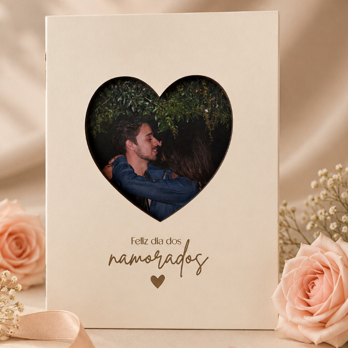 Porta Retrato Livro Personalizado Presente Para Namorado Namorada Lembrancinhas Em MDF Branco Para Dia dos Namorados