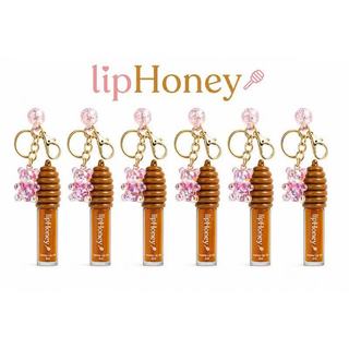 KIT 6 Lip Honey Hidratante Labial Chaveiro Gloss Mel UrsoFofo Brilho Natural