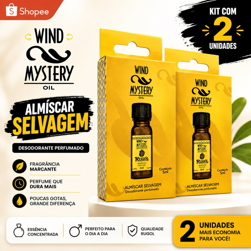 Almiscar Selvagem Wild Musk Rugol Óleo Perfumado 5ml 2 Un