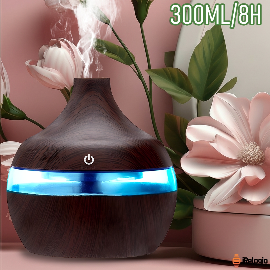 300ml Umidificador De Ar Usb E Aromatizador 8 Horas LED 7 Cores Purificador De Ar Ultrassônico Para Quarto