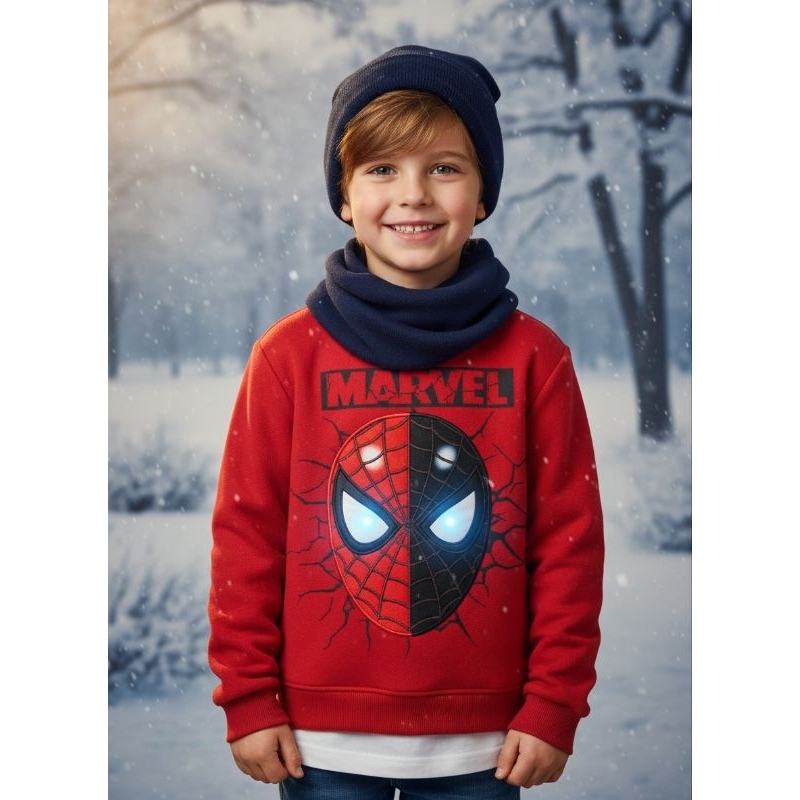 Moletom Infantil Conjunto de Inverno Infantil Moletom Com Led Moleton Naruto Sonic Patrulha canina Hulk Blusa de Frio