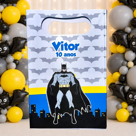 SACOLINHA PERSONALIZADA PARA LEMBRANCINHAS HERÓI BATMAN | SACOLA PERSONALIZADA | SACOLA SURPRESA