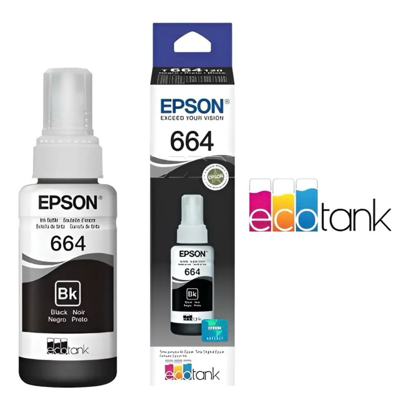 Tinta 664 Para Epson 70 ML Preta L220 L355 L365 L380 L375 L395 L396rCNN Entrega Rápida