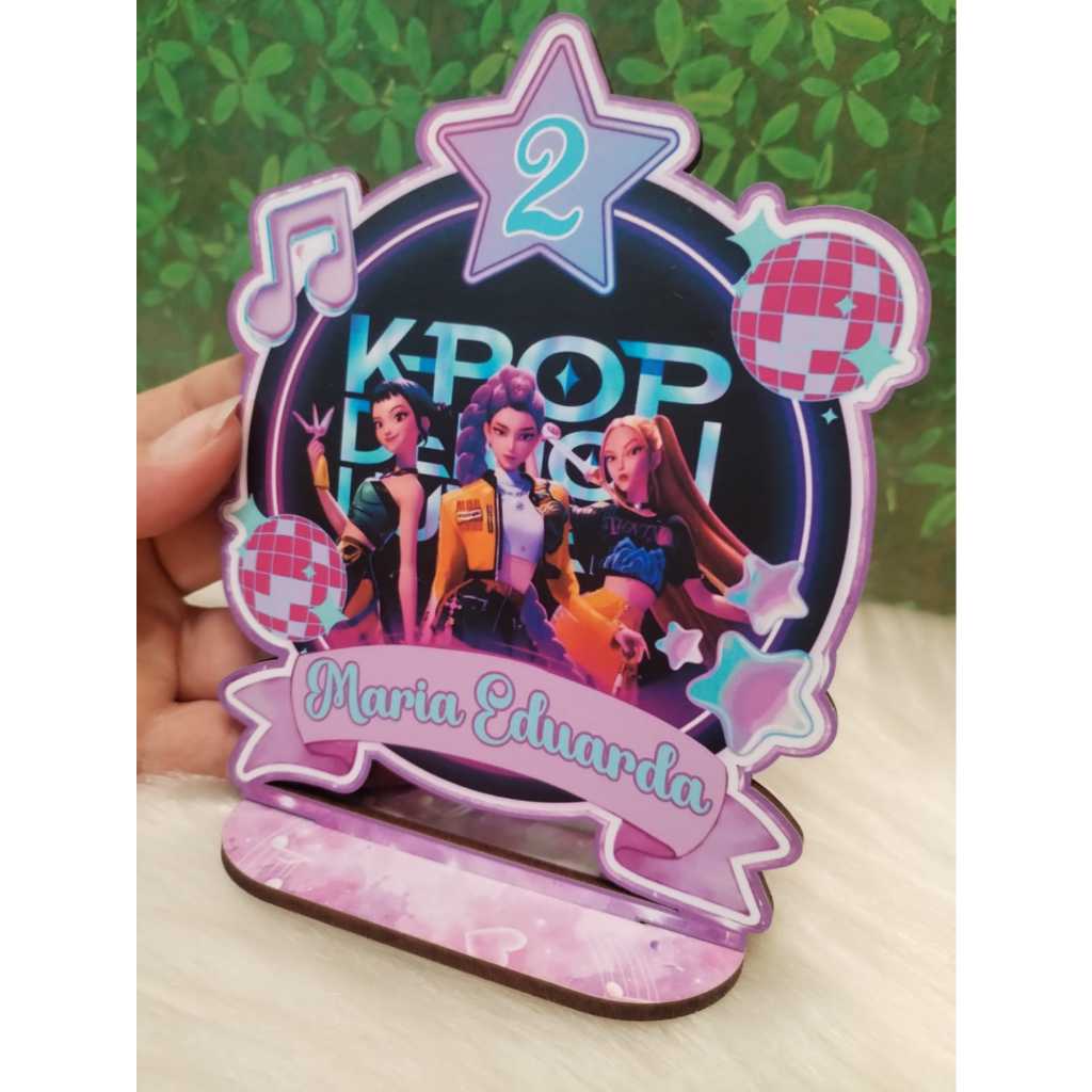 KIT 16 Centro de Mesa Personalizado em MDF Guerreiras do K-Pop – Lembrancinha Decoração para Festas Aniversario