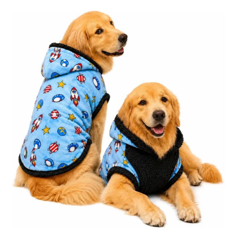 Roupa pijama de Inverno microfibra para Cachorros Cães de Porte Pequeno Médio e Grande