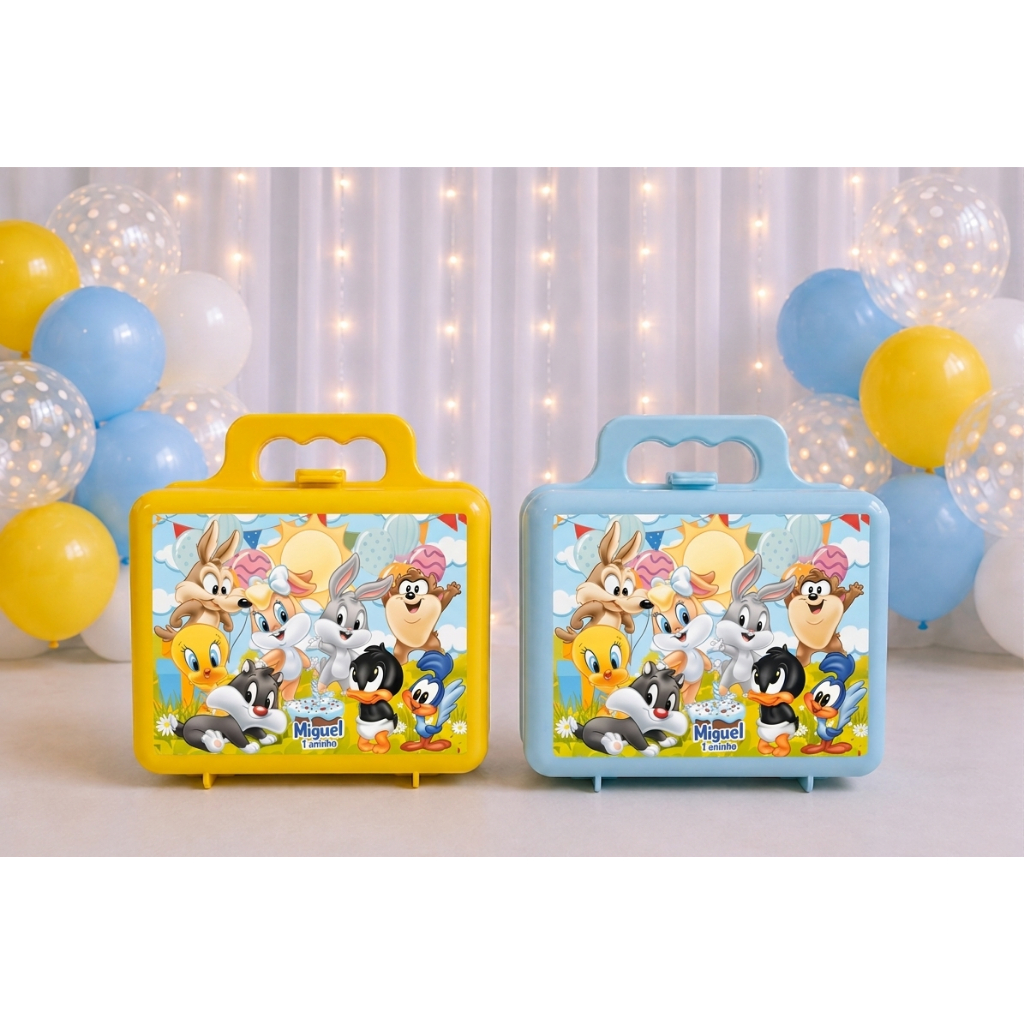 Kit Maletinhas Baby Looney Tunes - Personalizadas - Lembrancinha - Desenvolvemos Todos os Temas - Aniversário