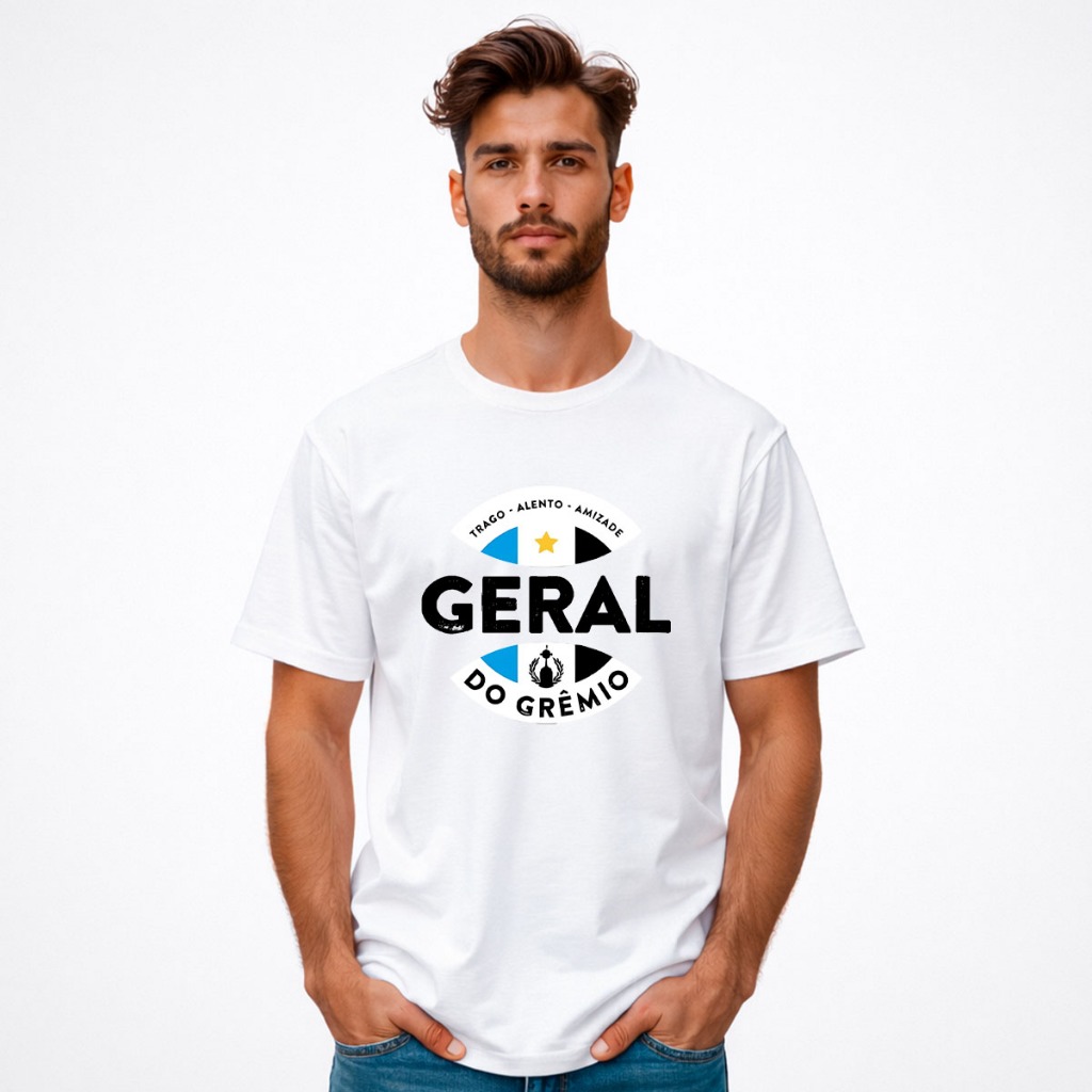 Camisa Camiseta Adulto Torcida Organizada Geral Do Grêmio Futebol Blusa 100% Algodão Premium Unissex