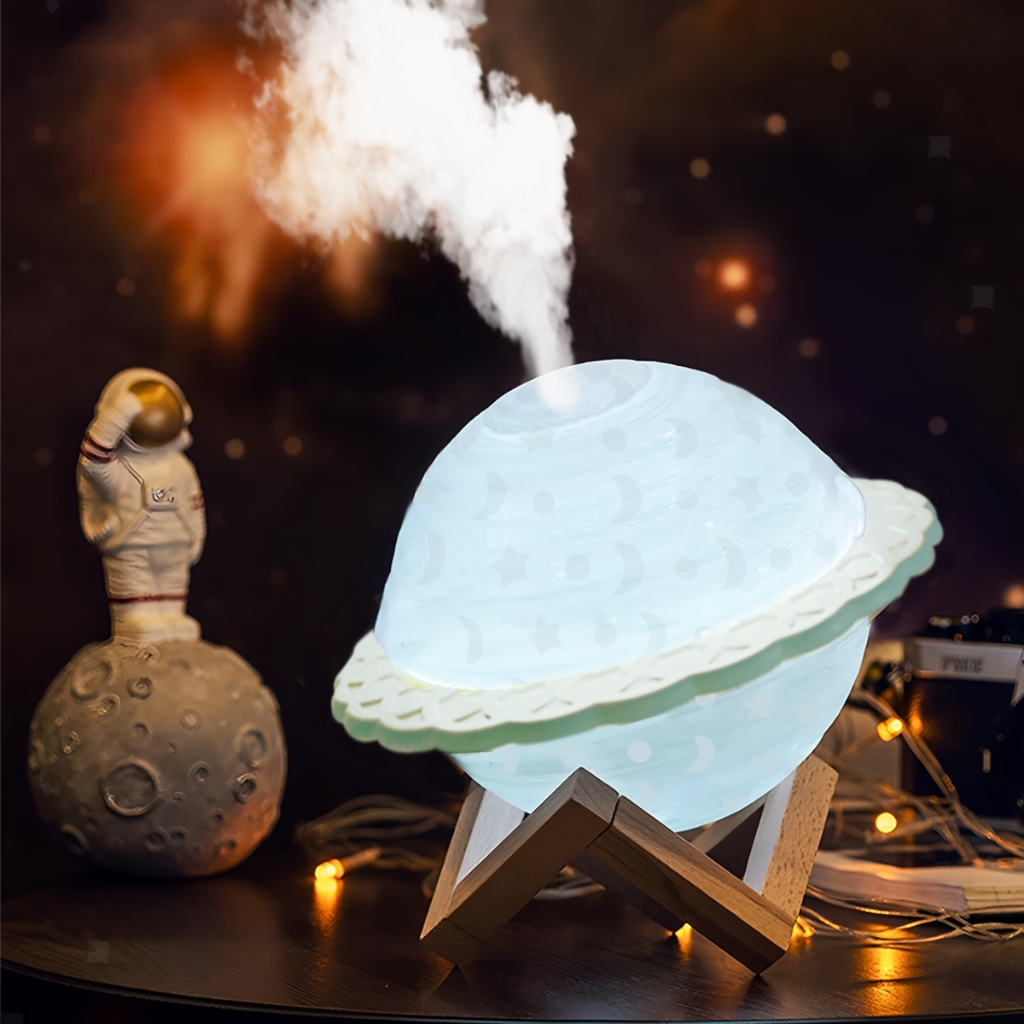 Umidificador De Ar Para Escritorio Portátil Luminária Saturno Planeta 3D Aromatizador Difusor