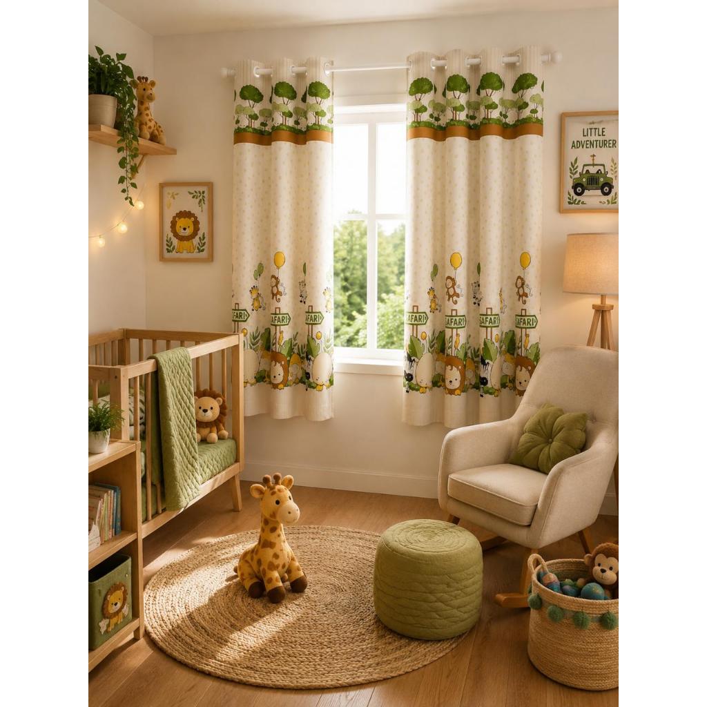 Cortina Quarto Infantil 2,00m x 1,40m Luxo Premium Estampada Decoração, Quarto bebê, Menina e Menino