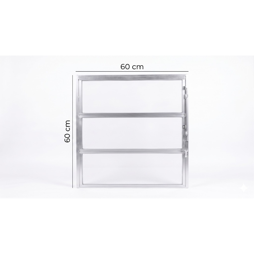 Vitro Basculante Janela 60x60 cm Banheiro Aluminio Vidro Liso