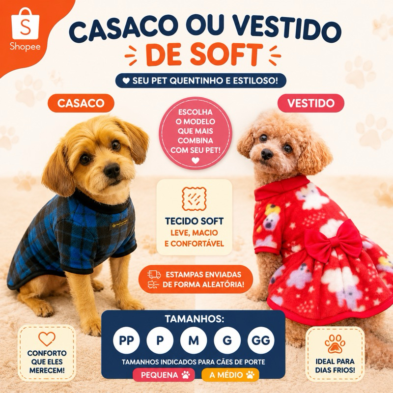 Roupinha para cachorrocom manga em soft preço de custo Atacado Revenda Pet shop Gatos Caes Vestido pet Casaco pet