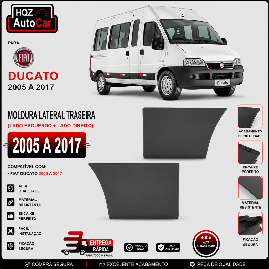 Friso Lateral Traseiro Ducato 2005 2006 2007 2008 2009 2010 2011 2012 2013 2014 2015 2016 2017 Longo