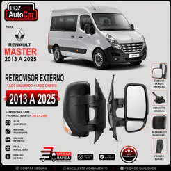 Retrovisor Externo Master 2013 a 2025 Elétrico Térmico Curto