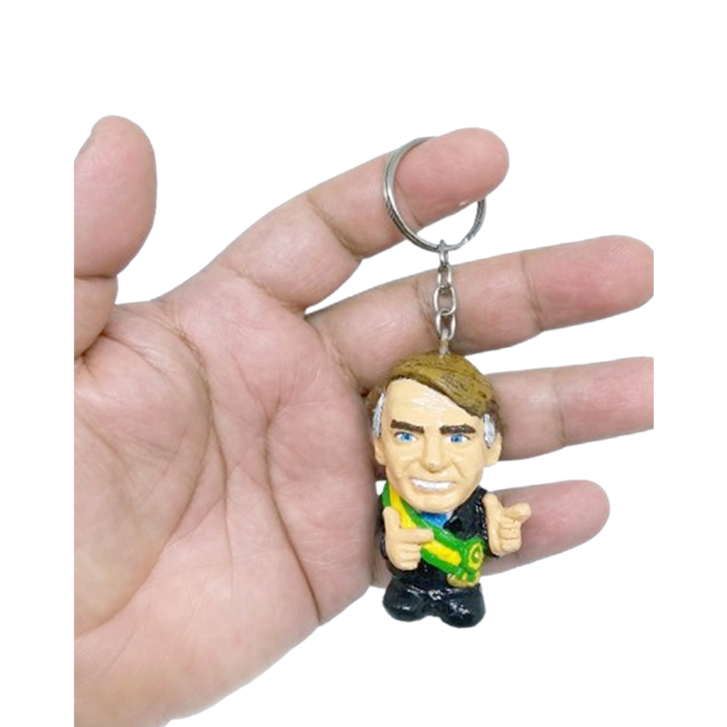 Chaveiro Bolsonaro - Boneco Caricatura em Resina - tam 6cm