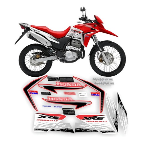 Kit Adesivos Compatível Com Xre 300 Rally Dakar 2014 Moto Vermelha impressão Top