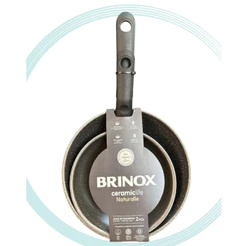 Frigideira 2 Peças Antiaderente Cerâmica Brinox Ø20cm e Ø16cm Preto