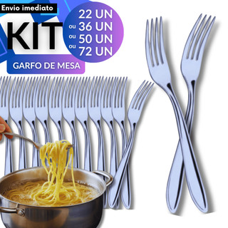 Kit 72/50/36/22 Garfos de Mesa Inox Aço Inox Reforçado Ideal Comércio Marmitaria Restaurante Buffet