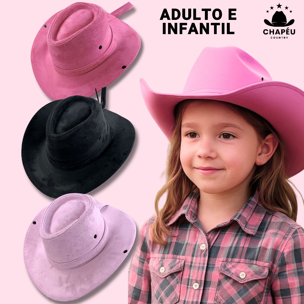 Chapéu Infantil Adulto Country Festa Junina Boiadeira Cowboy Apresentação Escola