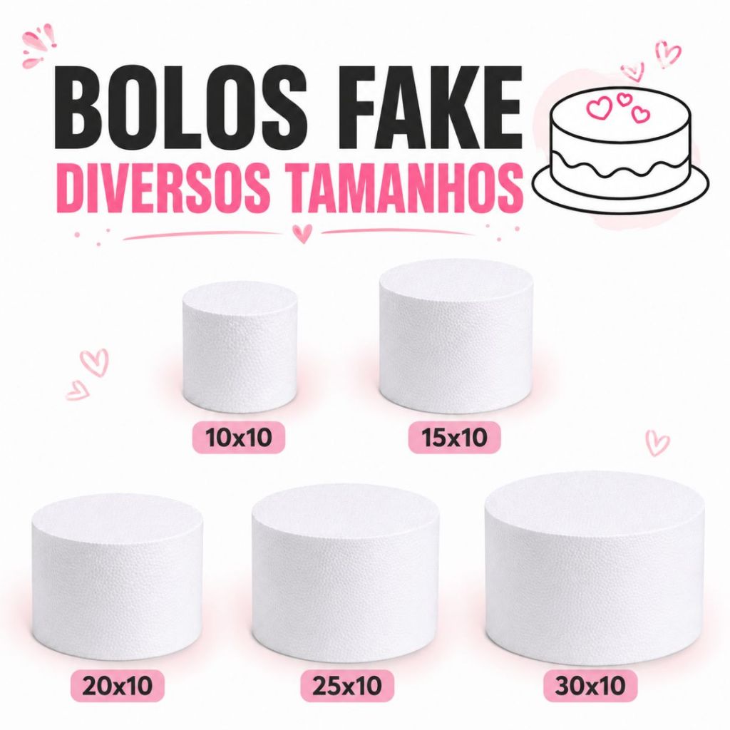 Bolo Fake Profissional de Isopor Maciço Para Decoração Casamento Aniversários Mais Vendidos