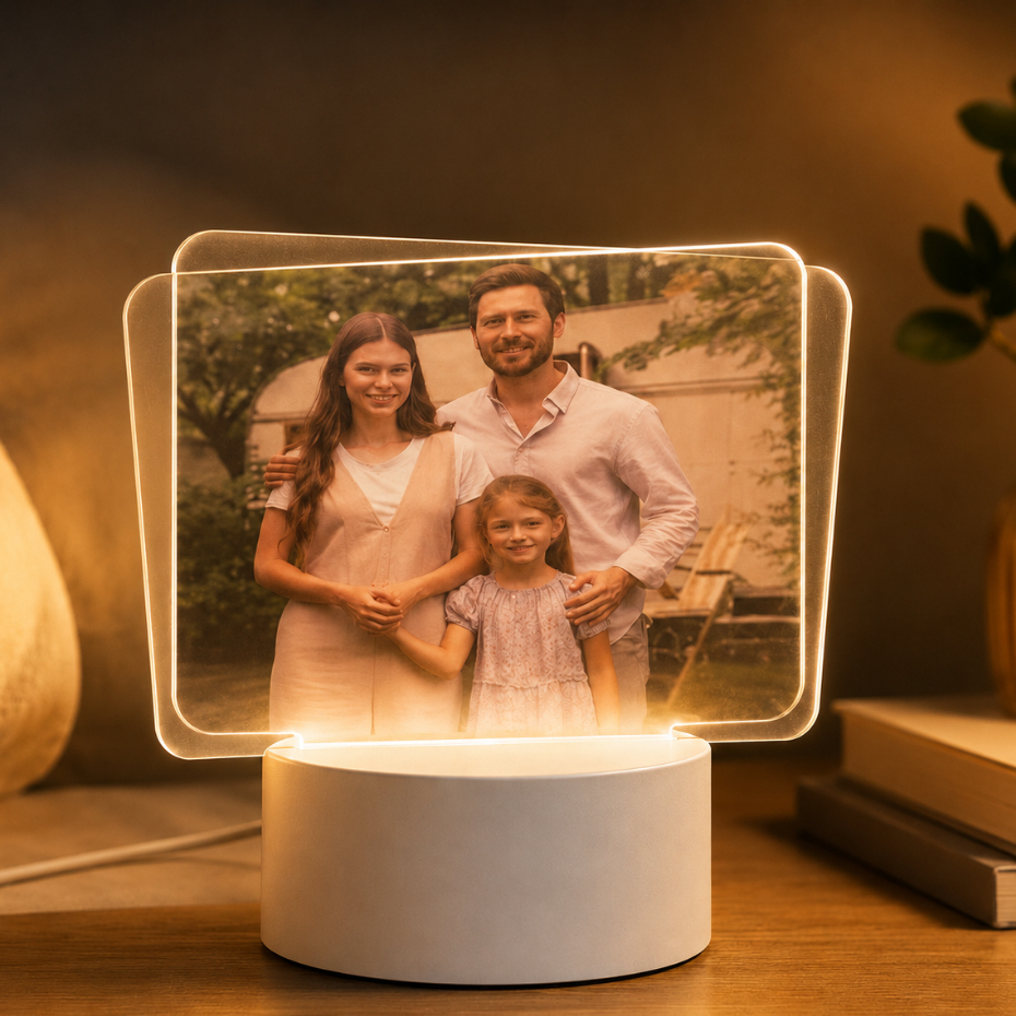 Luminária Led De Mesa Em Acrílico Com Base USB Abajur Decorativo